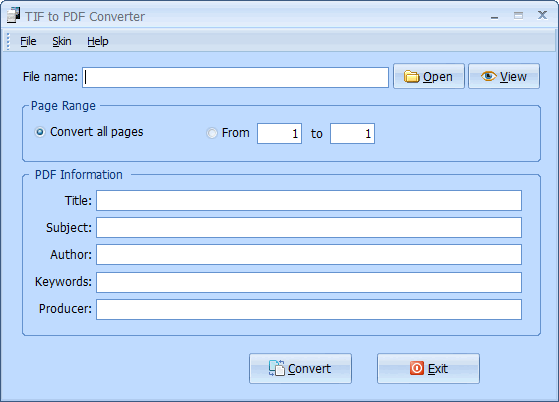 Click to view PDFArea TIF to PDF Converter 6.0 screenshot